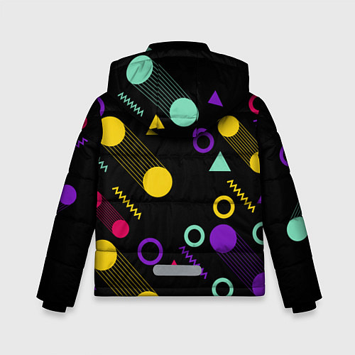 Зимняя куртка для мальчика Круги и Треугольники / 3D-Черный – фото 2