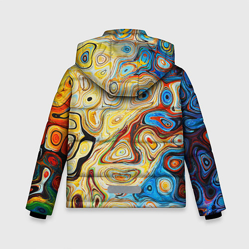 Зимняя куртка для мальчика Цветные абстрактные пятна / 3D-Черный – фото 2