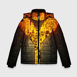 Куртка зимняя для мальчика Неоновая внутренность 3D, цвет: 3D-черный