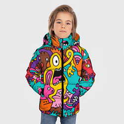 Куртка зимняя для мальчика Crazy abstraction, цвет: 3D-черный — фото 2