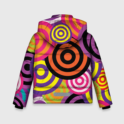 Зимняя куртка для мальчика Аннотация разноцветных кругов / 3D-Черный – фото 2