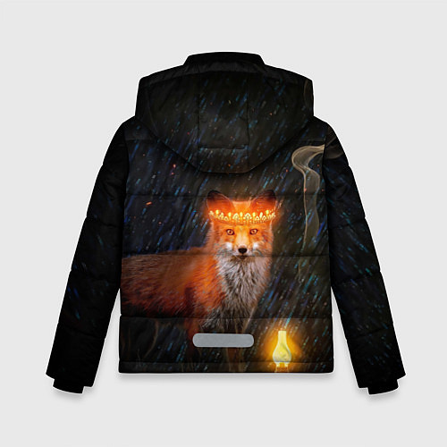 Зимняя куртка для мальчика Лиса с огненной короной / 3D-Черный – фото 2