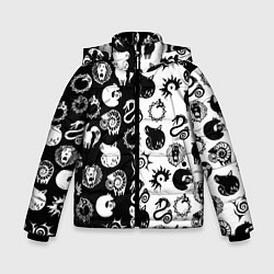 Куртка зимняя для мальчика ЭМБЛЕМЫ МАГИЧЕСКАЯ БИТВА JK, цвет: 3D-светло-серый