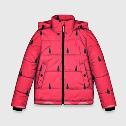 Куртка зимняя для мальчика Текстура арбуза, цвет: 3D-светло-серый