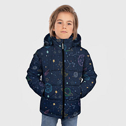 Куртка зимняя для мальчика Созвездия, цвет: 3D-черный — фото 2