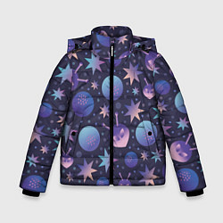 Куртка зимняя для мальчика Космический микс, цвет: 3D-черный