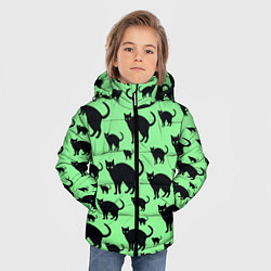 Куртка зимняя для мальчика Кошачий фон, цвет: 3D-черный — фото 2