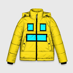 Куртка зимняя для мальчика Geometry Dash Smile, цвет: 3D-черный