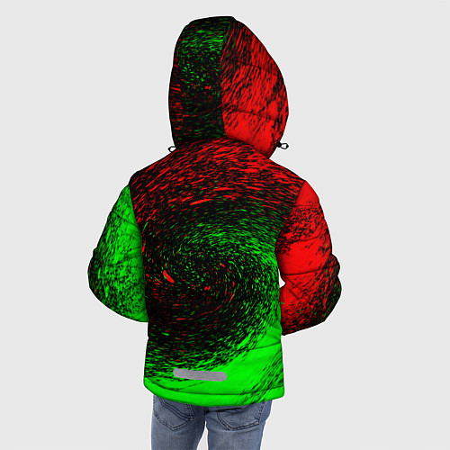 Зимняя куртка для мальчика КРАСНАЯ И ЗЕЛЕНАЯ КРАСКА / 3D-Красный – фото 4