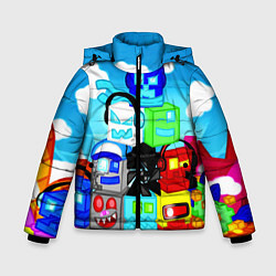 Куртка зимняя для мальчика Geometry Dash, цвет: 3D-черный