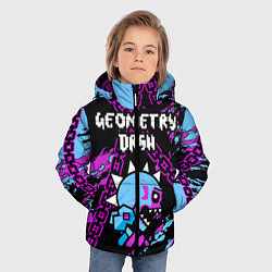 Куртка зимняя для мальчика Geometry Dash, цвет: 3D-светло-серый — фото 2