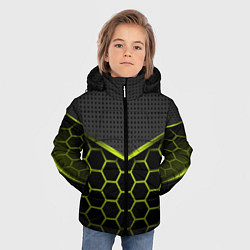 Куртка зимняя для мальчика 3D СОТЫ ОБЪЕМНАЯ БРОНЯ, цвет: 3D-черный — фото 2