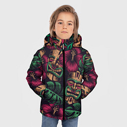 Куртка зимняя для мальчика Тропический, цвет: 3D-черный — фото 2