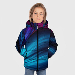 Куртка зимняя для мальчика НЕОНОВЫЙ ПОЛОСЫ, цвет: 3D-светло-серый — фото 2