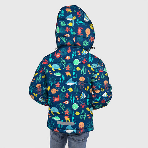 Зимняя куртка для мальчика Морские жители / 3D-Светло-серый – фото 4