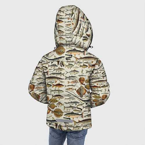 Зимняя куртка для мальчика Рыбный паттерн / 3D-Красный – фото 4