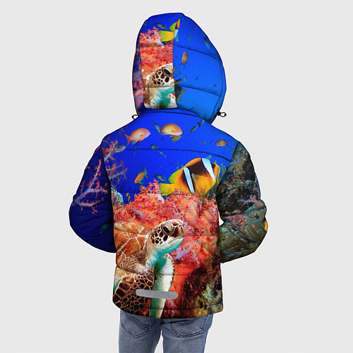 Зимняя куртка для мальчика Морская черепаха / 3D-Красный – фото 4