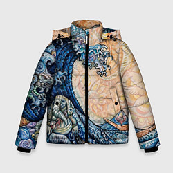 Куртка зимняя для мальчика Indian Ocean psychedelics, цвет: 3D-черный