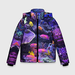 Куртка зимняя для мальчика Коралловые рыбки, цвет: 3D-красный