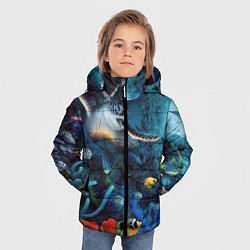 Куртка зимняя для мальчика Морская черепаха, цвет: 3D-черный — фото 2