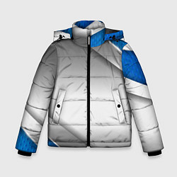 Куртка зимняя для мальчика 3D СЕРЕБРО BLUE LINES, цвет: 3D-черный