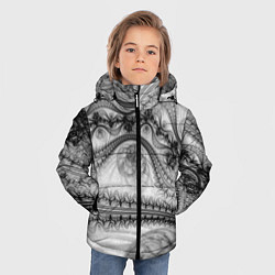 Куртка зимняя для мальчика Spilled ink Texture, цвет: 3D-черный — фото 2