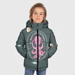 Куртка зимняя для мальчика Осьминог меломан, цвет: 3D-черный — фото 2