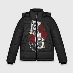 Куртка зимняя для мальчика Карты, цвет: 3D-черный