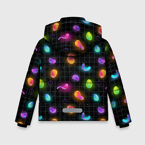 Зимняя куртка для мальчика Ночные фонарики-светлячки / 3D-Черный – фото 2