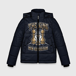 Куртка зимняя для мальчика Шахматный Король, цвет: 3D-черный