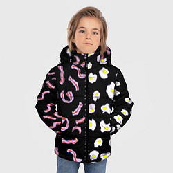 Куртка зимняя для мальчика Яичница с беконом, цвет: 3D-черный — фото 2