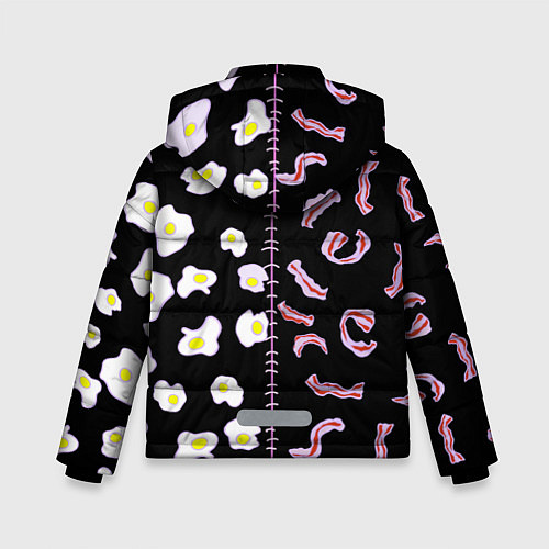 Зимняя куртка для мальчика Яичница с беконом / 3D-Черный – фото 2