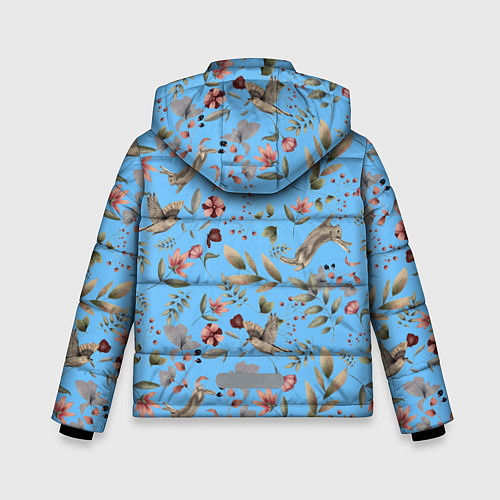 Зимняя куртка для мальчика Кролик и Синичка / 3D-Черный – фото 2