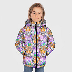 Куртка зимняя для мальчика Тигр в цветах, цвет: 3D-красный — фото 2