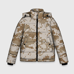 Куртка зимняя для мальчика Камуфляжный пиксель, цвет: 3D-светло-серый