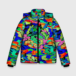 Куртка зимняя для мальчика Абстрактный милитари, цвет: 3D-черный