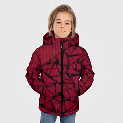 Куртка зимняя для мальчика Красный комбинированный узор, цвет: 3D-черный — фото 2