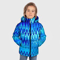 Куртка зимняя для мальчика Синий-голубой абстрактный узор, цвет: 3D-черный — фото 2