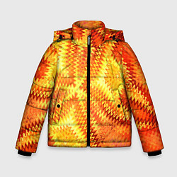 Куртка зимняя для мальчика Желто-оранжевая абстракция, цвет: 3D-красный