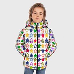 Куртка зимняя для мальчика Разноцветные звездочки, цвет: 3D-светло-серый — фото 2