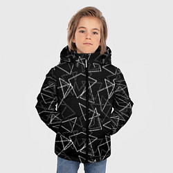 Куртка зимняя для мальчика Черно-белый геометрический, цвет: 3D-черный — фото 2