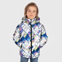 Куртка зимняя для мальчика Этнический узор пэчворк, цвет: 3D-черный — фото 2