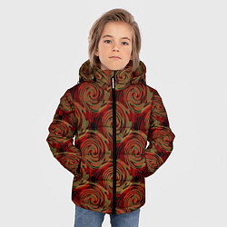 Куртка зимняя для мальчика Красно-оливковый ретро, цвет: 3D-черный — фото 2