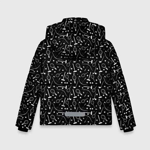 Зимняя куртка для мальчика Черно-белый спортивный узор / 3D-Черный – фото 2