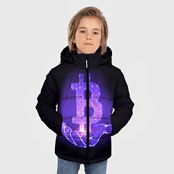 Куртка зимняя для мальчика BITCOIN IN HAND БИТКОИН, цвет: 3D-светло-серый — фото 2