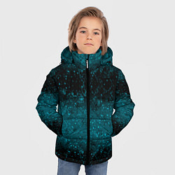 Куртка зимняя для мальчика Черно-синие блестки, цвет: 3D-светло-серый — фото 2