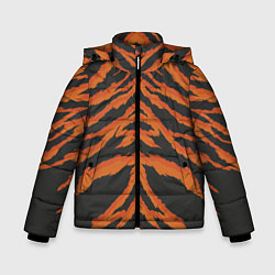 Куртка зимняя для мальчика Шкура тигра оранжевая, цвет: 3D-черный