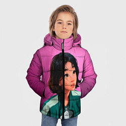 Куртка зимняя для мальчика 067 игра в кальмара, цвет: 3D-черный — фото 2