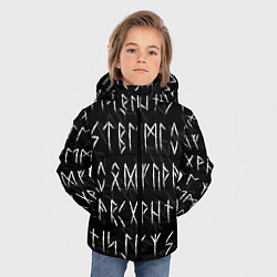 Куртка зимняя для мальчика СЛАВЯНСКИЕ СКАНДИНАВСКИЕ РУНЫ РУНИЧЕСКИЙ АЛФАВИТ, цвет: 3D-черный — фото 2
