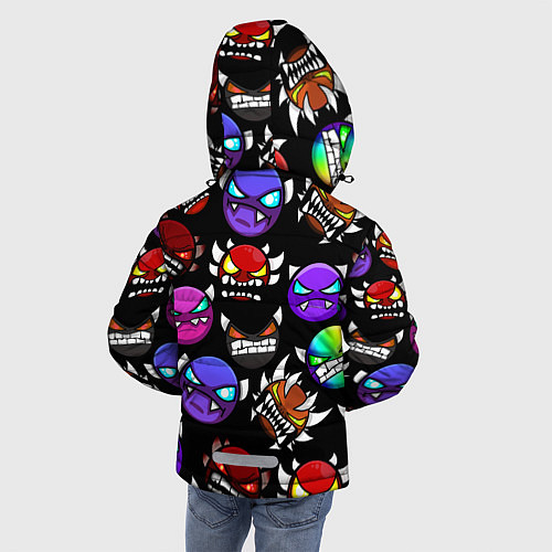 Зимняя куртка для мальчика Geometry Dash Demons / 3D-Светло-серый – фото 4